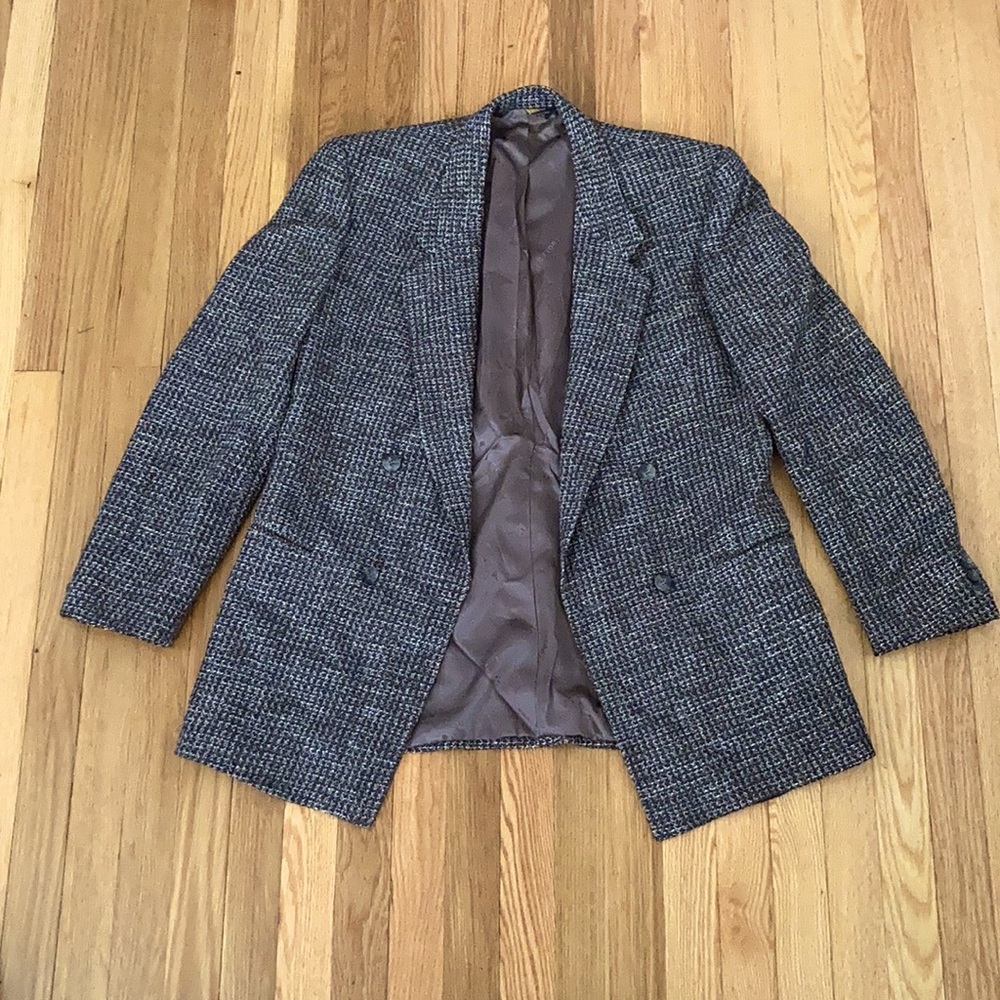 Adolfo Brown Knit Blazer